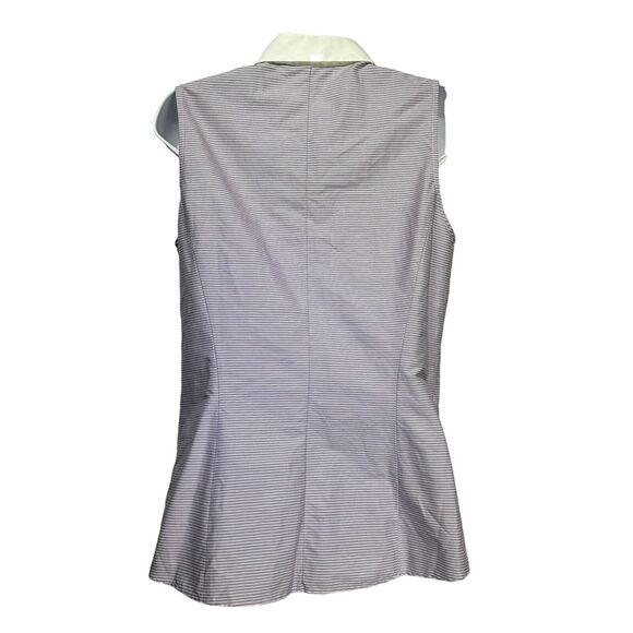 Lafayette 148 New York Sleeveless Button Down Striped polo shirt Size 8 - Picture 3 of 8